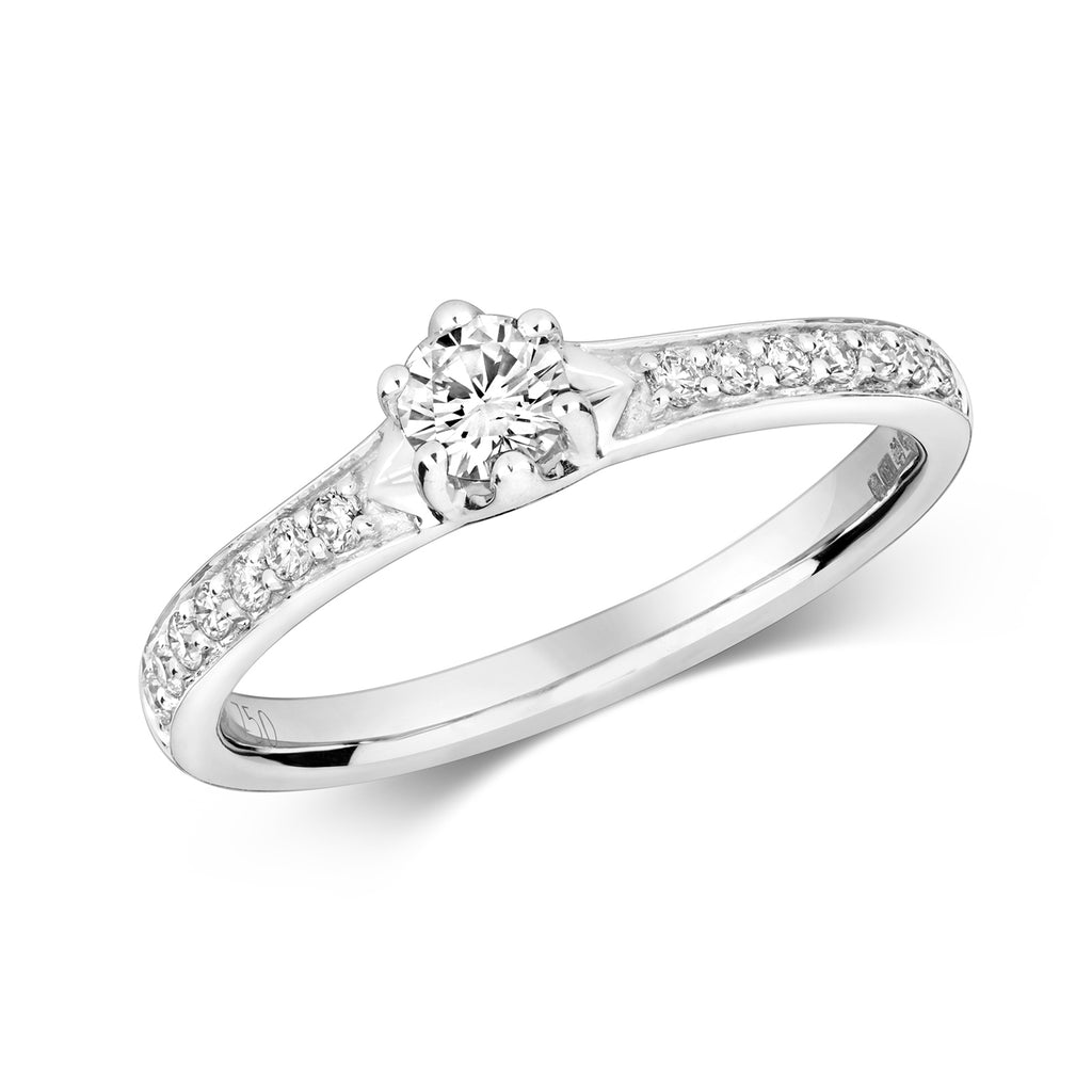 18ct White Gold Diamond Engagement Ring 0.45 CT