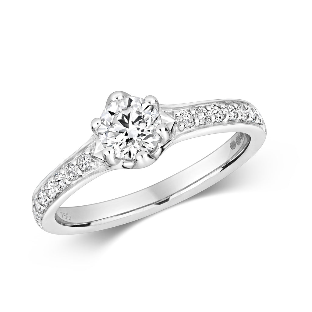 18ct White Gold Diamond Engagement Ring 0.7 CT