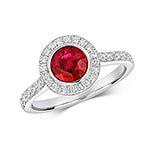 Modrwy Ddyweddïo Diemwnt Aur Gwyn 18ct