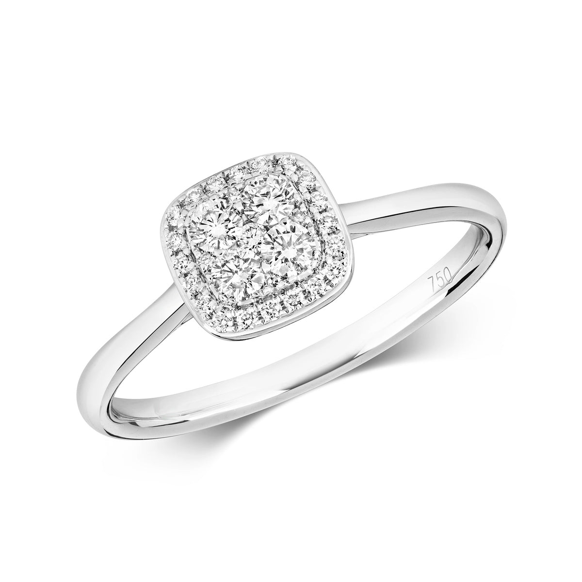 18ct White Gold Diamond Engagement Ring 0.26 CT