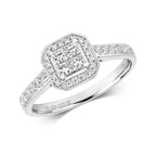 18ct White Gold Diamond Engagement Ring 0.260+0.300 CT