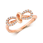 18ct Rose Gold Diamond Dress Ring 0.18 CT