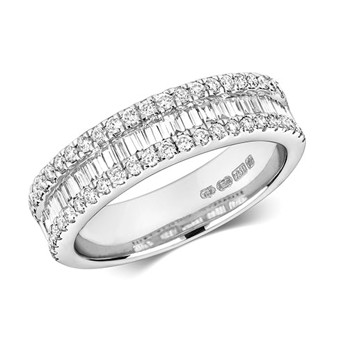 18ct White Gold Diamond Eternity Ring 0.390+0.370 CT