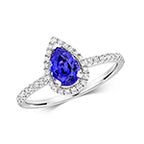 18ct White Gold Tanzanite Engagement Ring
