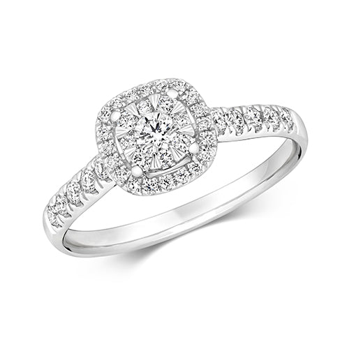 18ct White Gold Diamond Engagement Ring 0.46 CT