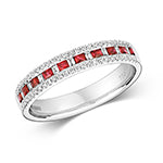 18ct White Gold Ruby and Diamond Eternity Ring 0.070+0.300+0.140 CT