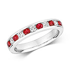18ct White Gold Ruby and Diamond Eternity Ring 0.72 CT