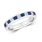 18ct White Gold Sapphire and Diamond Eternity Ring 0.61 CT