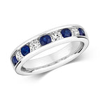 18ct White Gold Sapphire and Diamond Eternity Ring 1 CT