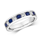 18ct White Gold Sapphire and Diamond Eternity Ring 1 CT