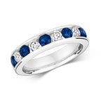 18ct White Gold Sapphire and Diamond Eternity Ring 1.31 CT