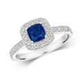 18ct White Gold Sapphire and Diamond Engagement Ring 0.790+0.320 CT