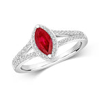 18ct White Gold Ruby and Diamond Engagement Ring 0.760+0.260 CT