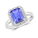 18ct White Gold Tanzanite and Diamond Engagement Ring 2.400+0.370 CT