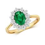 18ct Yellow Gold Emerald and Diamond Engagement Ring 1.180+0.560 CT