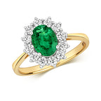 18ct Yellow Gold Emerald and Diamond Engagement Ring 1.180+0.560 CT
