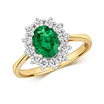 18ct Yellow Gold Emerald and Diamond Engagement Ring 1.180+0.560 CT