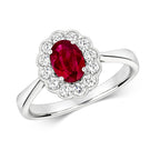 18ct White Gold Ruby and Diamond Engagement Ring 1.000+0.410 CT
