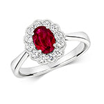 18ct White Gold Ruby and Diamond Engagement Ring 1.000+0.410 CT