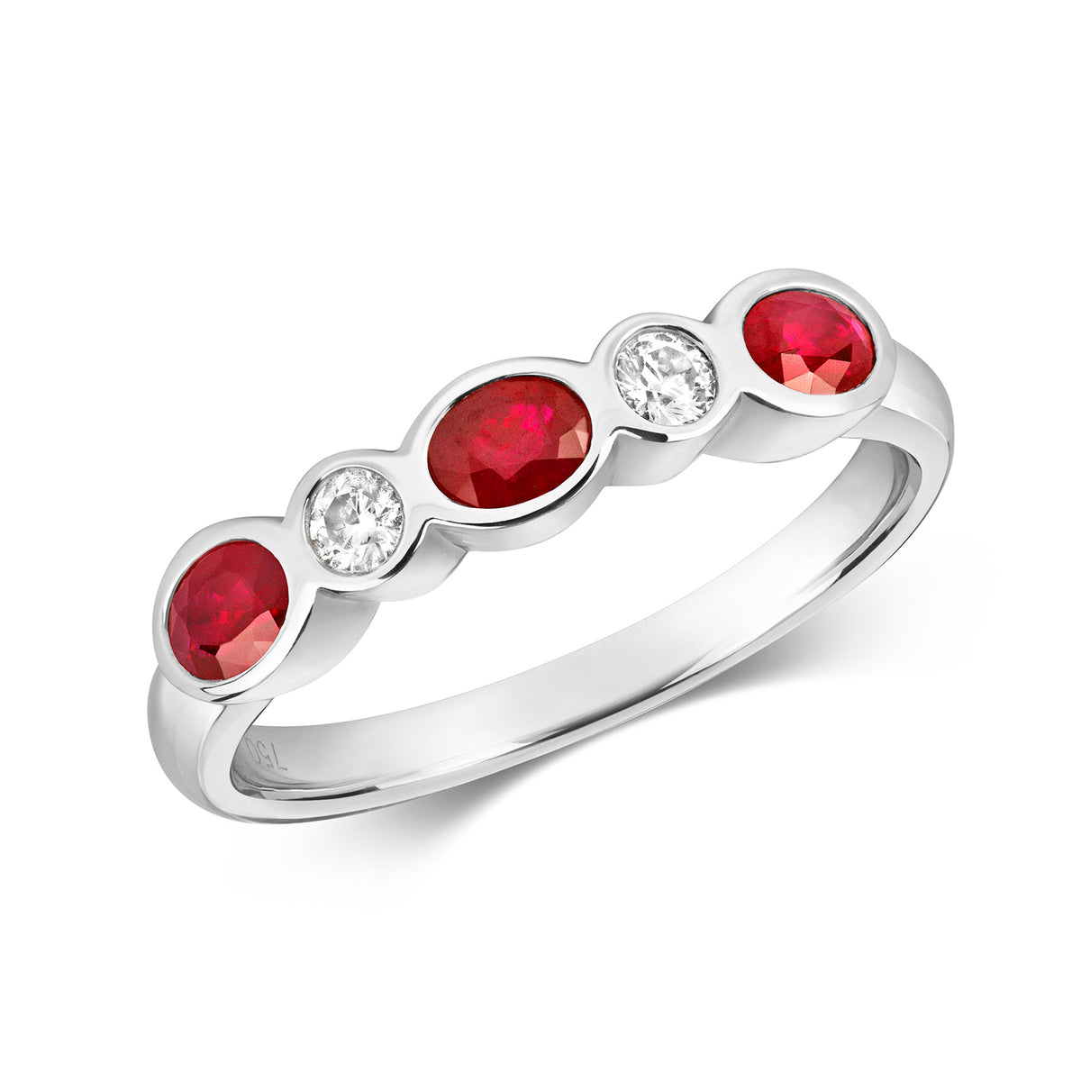 18ct White Gold Ruby and Diamond Eternity Ring 0.700+0.110 CT