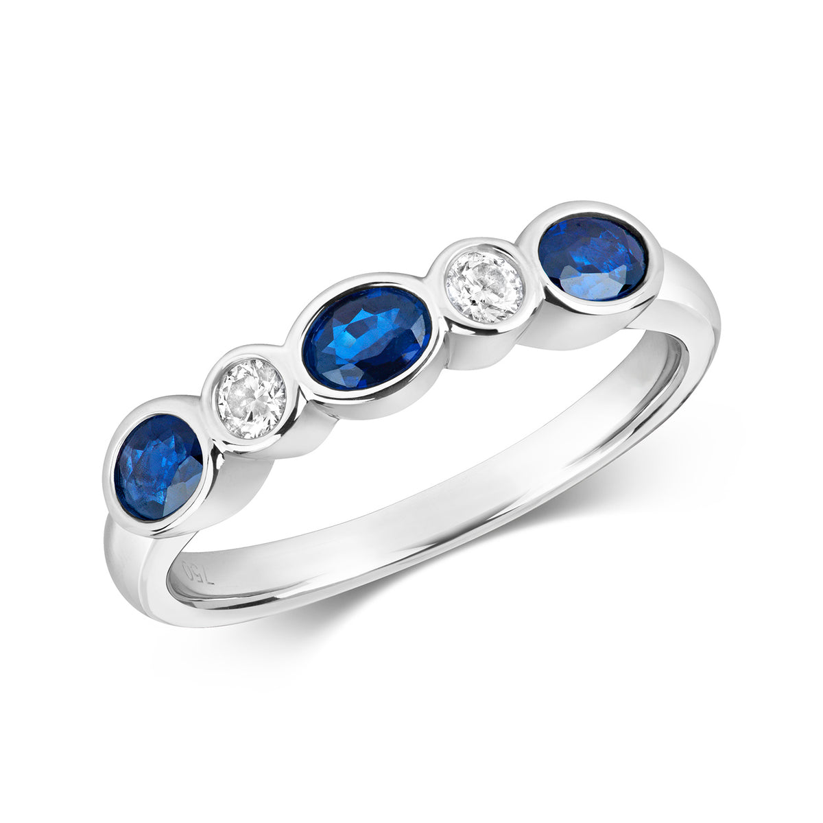 18ct White Gold Sapphire and Diamond Eternity Ring 0.770+0.110 CT