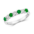 18ct White Gold Emerald and Diamond Eternity Ring 0.69 CT