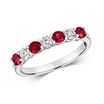 18ct White Gold Ruby and Diamond Eternity Ring 0.89 CT