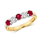 18ct Yellow Gold Ruby and Diamond Eternity Ring 1.08 CT