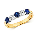 18ct Yellow Gold Sapphire and Diamond Eternity Ring 1.13 CT