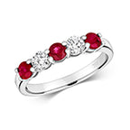 18ct White Gold Ruby and Diamond Eternity Ring 1.03 CT