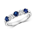 18ct White Gold Sapphire and Diamond Eternity Ring 1.1 CT