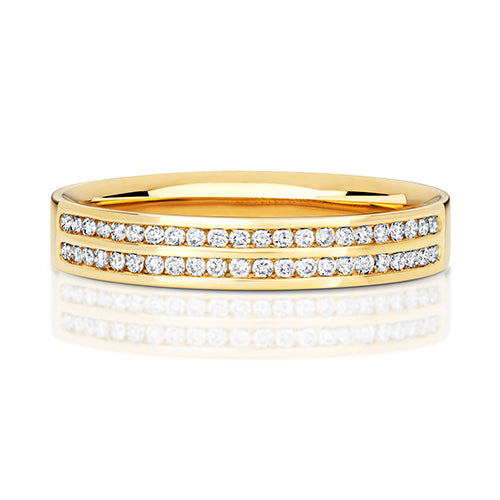 18ct Yellow Gold Diamond Wedding Band Ring 0.22 CT