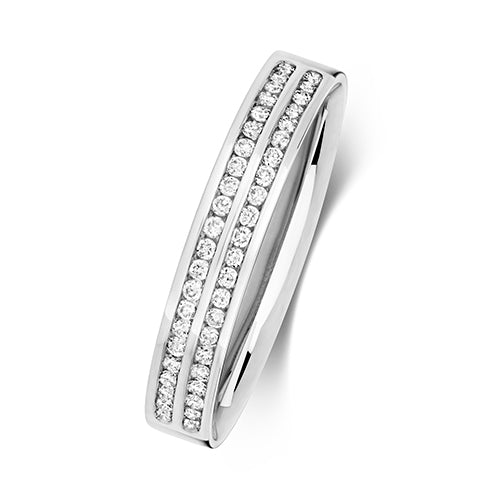 18ct White Gold Diamond Wedding Band Ring 0.22 CT