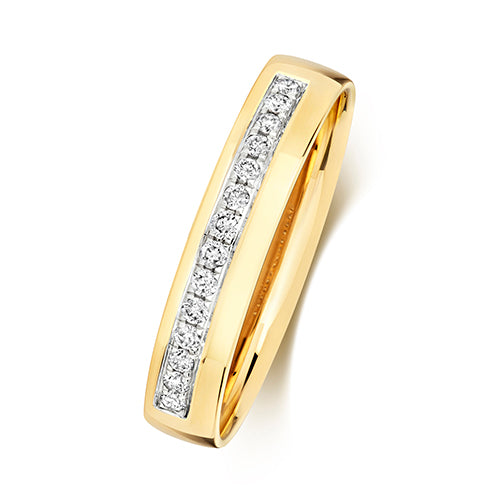18ct Yellow Gold Diamond Wedding Band Ring 0.16 CT