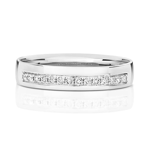 18ct White Gold Diamond Wedding Band Ring 0.16 CT