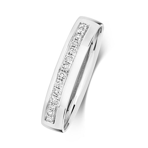 18ct White Gold Diamond Wedding Band Ring 0.16 CT