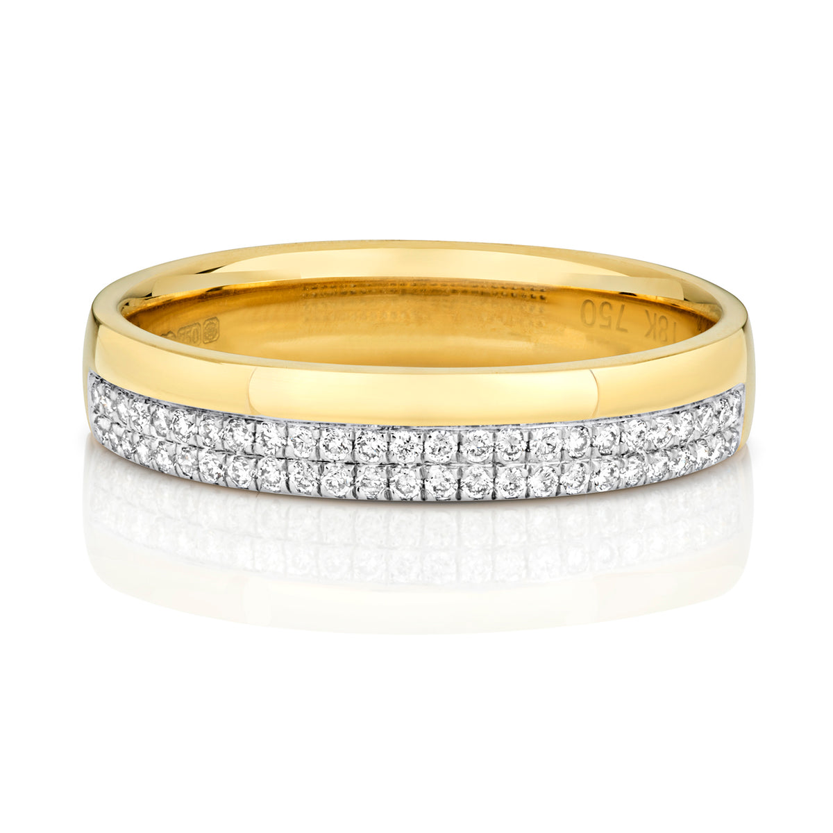 18ct Yellow Gold Diamond Wedding Band Ring 0.2 CT