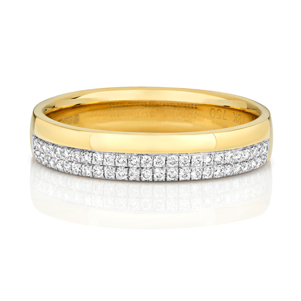 18ct Yellow Gold Diamond Wedding Band Ring 0.2 CT