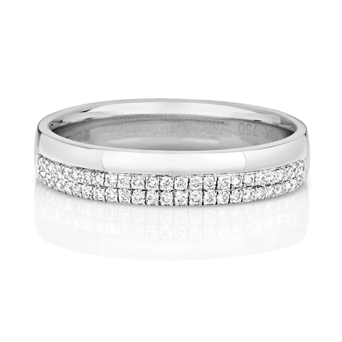 18ct White Gold Diamond Wedding Band Ring 0.2 CT