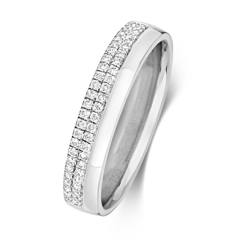18ct White Gold Diamond Wedding Band Ring 0.2 CT