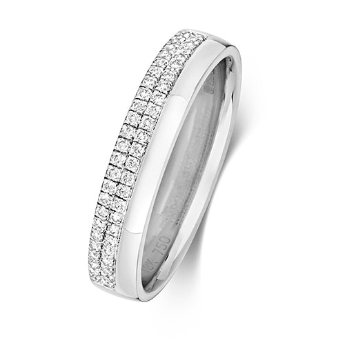 18ct White Gold Diamond Wedding Band Ring 0.2 CT