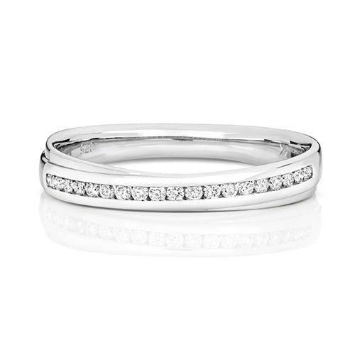 18ct White Gold Diamond Wedding Band Ring 0.15 CT