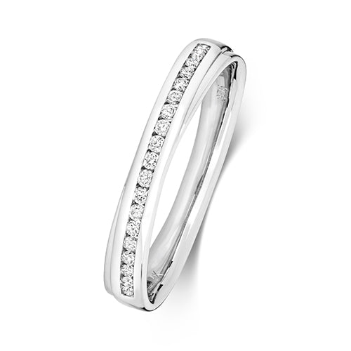 18ct White Gold Diamond Wedding Band Ring 0.15 CT