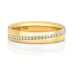18ct Yellow Gold Diamond Wedding Band Ring 0.13 CT