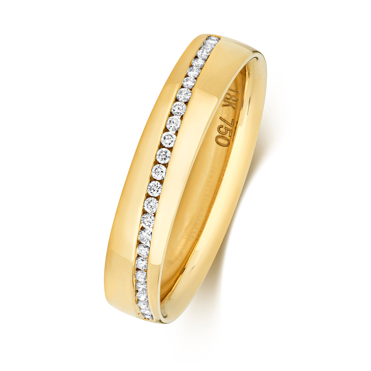 18ct Yellow Gold Diamond Wedding Band Ring 0.13 CT