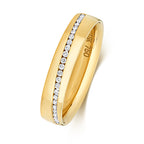18ct Yellow Gold Diamond Wedding Band Ring 0.13 CT
