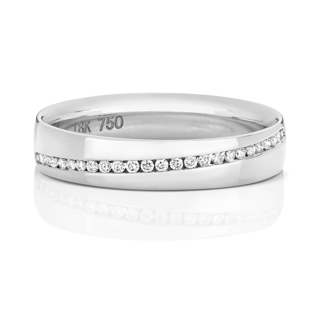 18ct White Gold Diamond Wedding Band Ring 0.13 CT