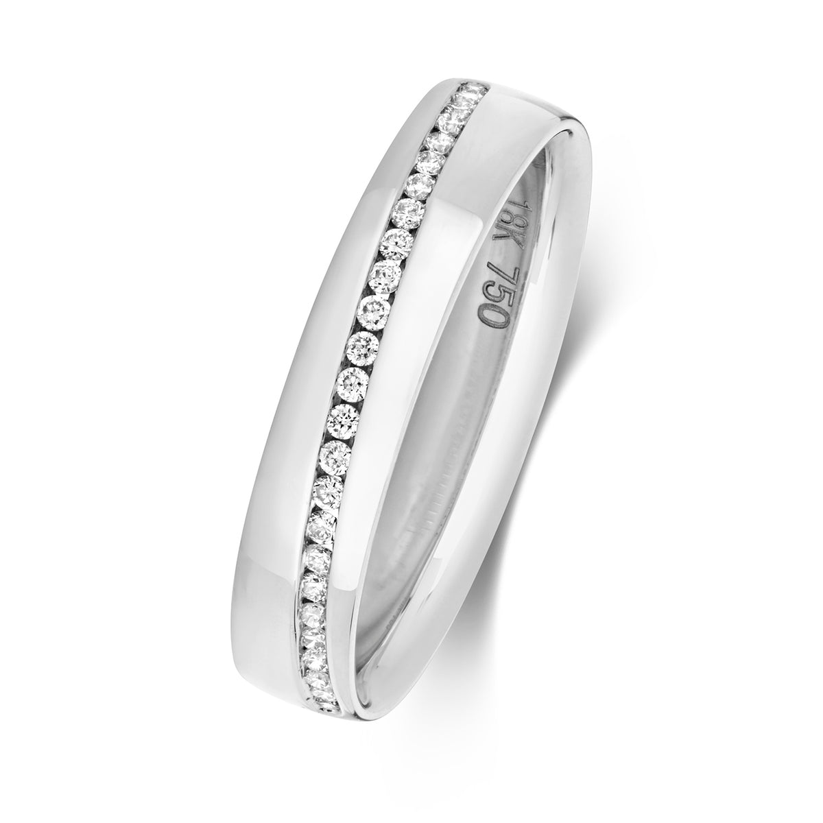 18ct White Gold Diamond Wedding Band Ring 0.13 CT