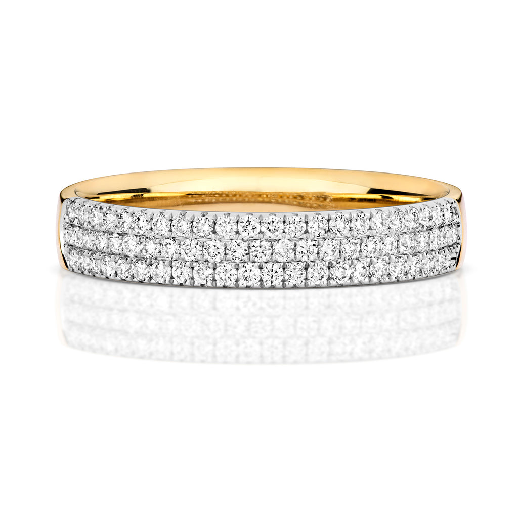18ct Yellow Gold Diamond Wedding Band Ring 0.34 CT