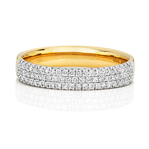 18ct Yellow Gold Diamond Wedding Band Ring 0.34 CT